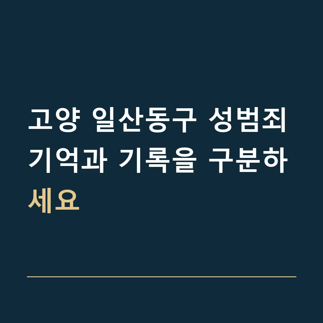 고양 일산동구 성범죄 · 기억과 기록을 구분하세요