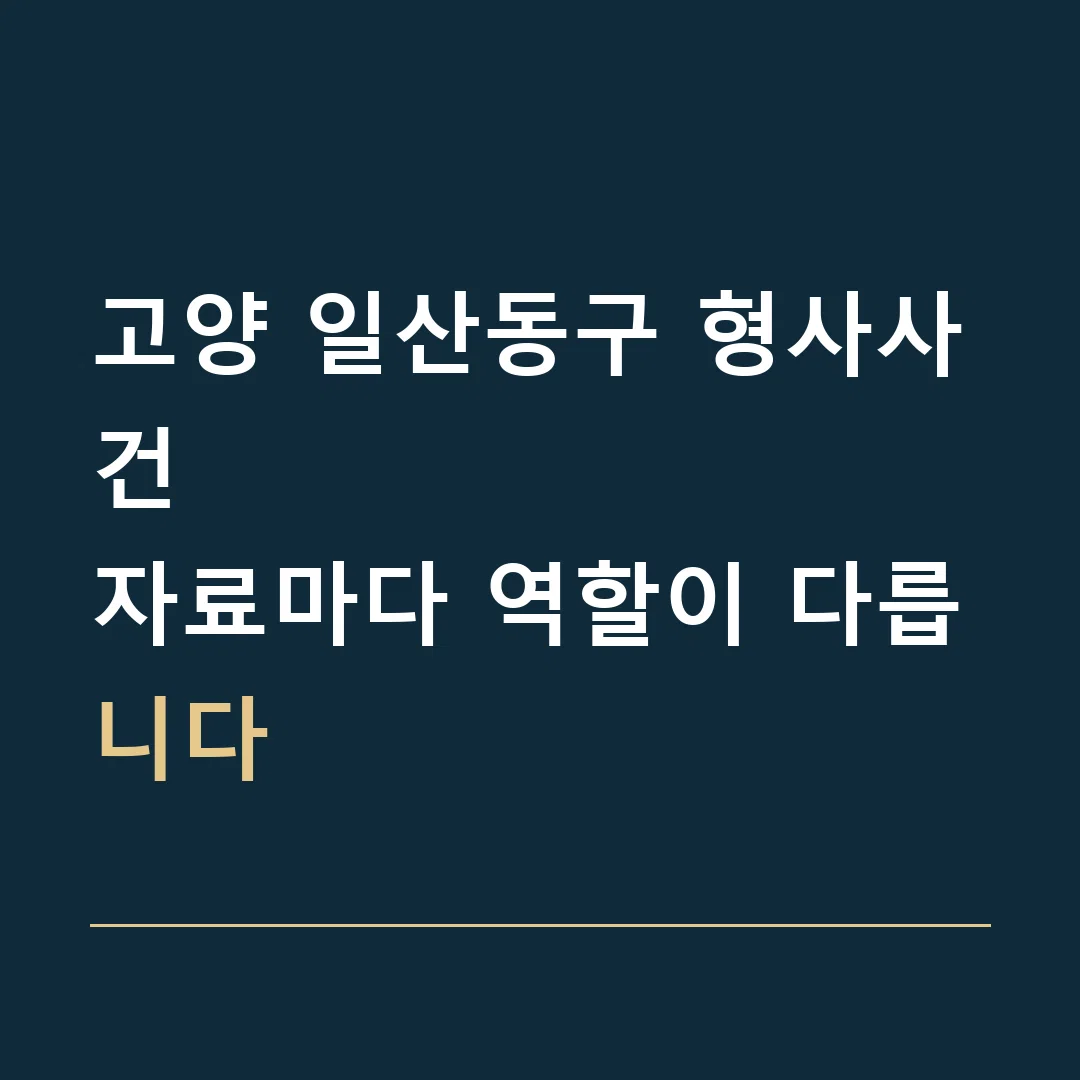 고양 일산동구 형사사건 · 자료마다 역할이 다릅니다