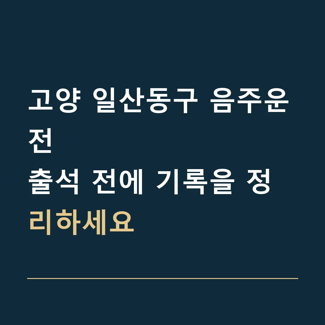 고양 일산동구 음주운전 · 출석 전에 기록을 정리하세요