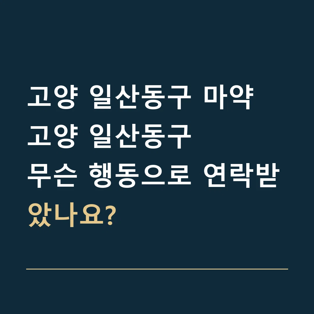 고양 일산동구 마약 · 고양 일산동구
무슨 행동으로 연락받았나요?