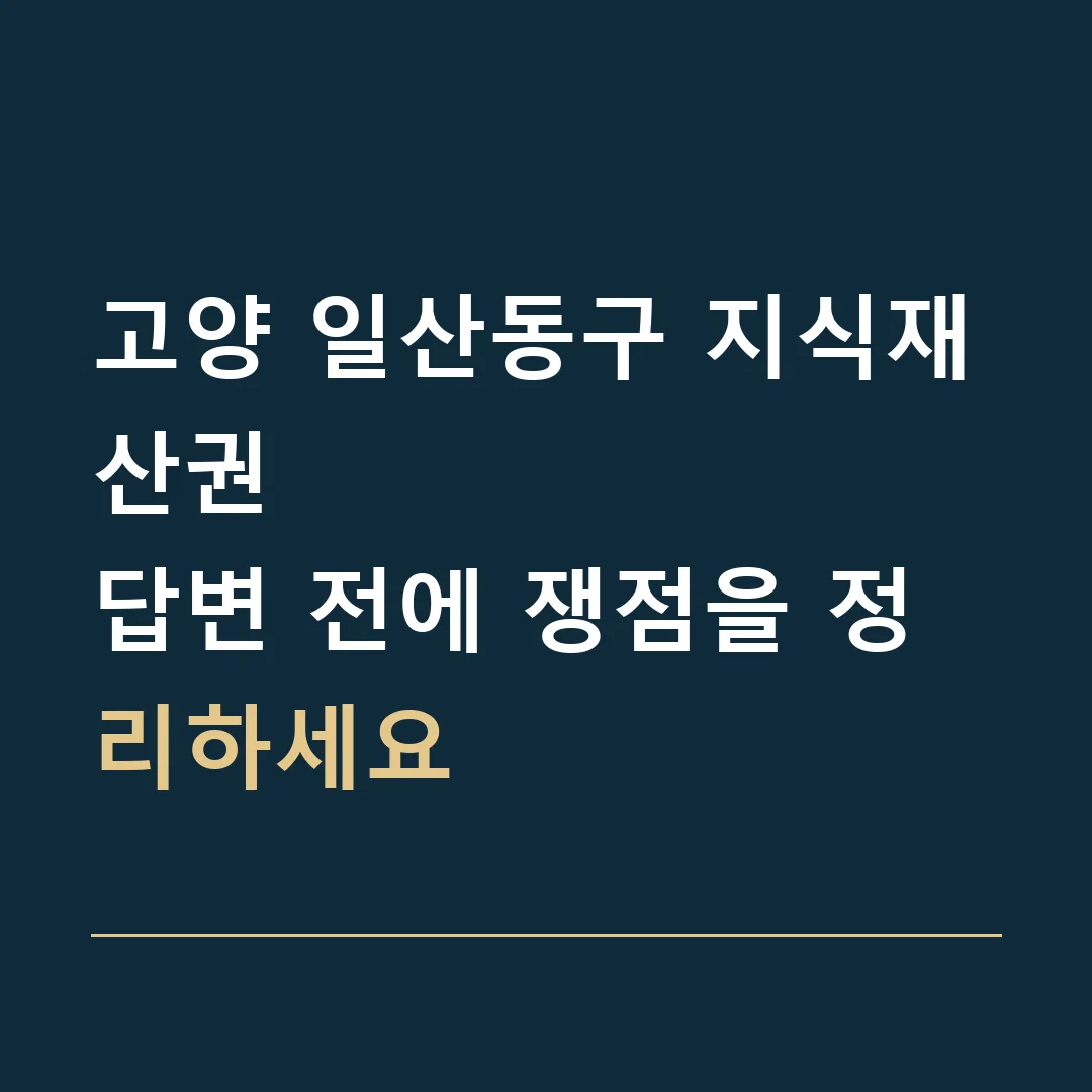고양 일산동구 지식재산권 · 답변 전에 쟁점을 정리하세요