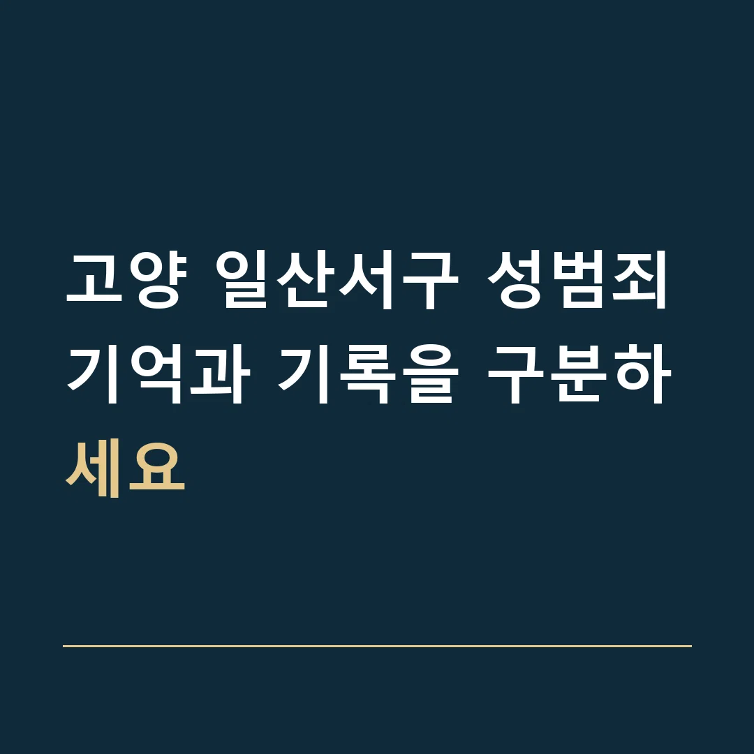 고양 일산서구 성범죄 · 기억과 기록을 구분하세요