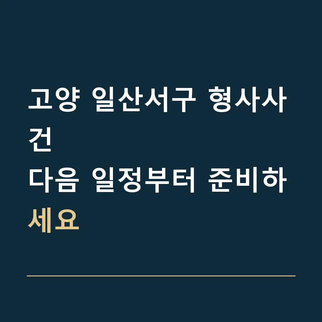 고양 일산서구 형사사건 · 다음 일정부터 준비하세요