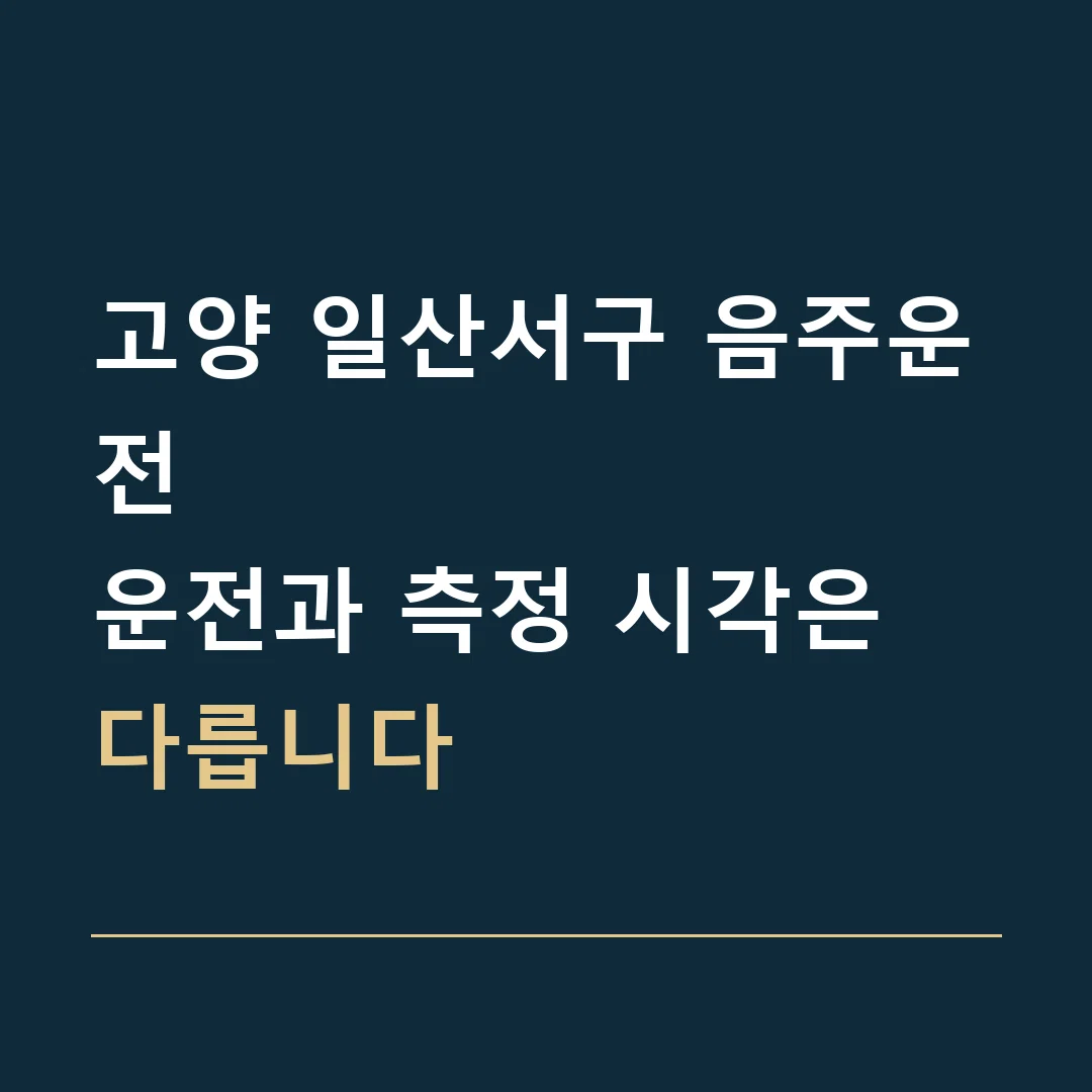 고양 일산서구 음주운전 · 운전과 측정 시각은 다릅니다