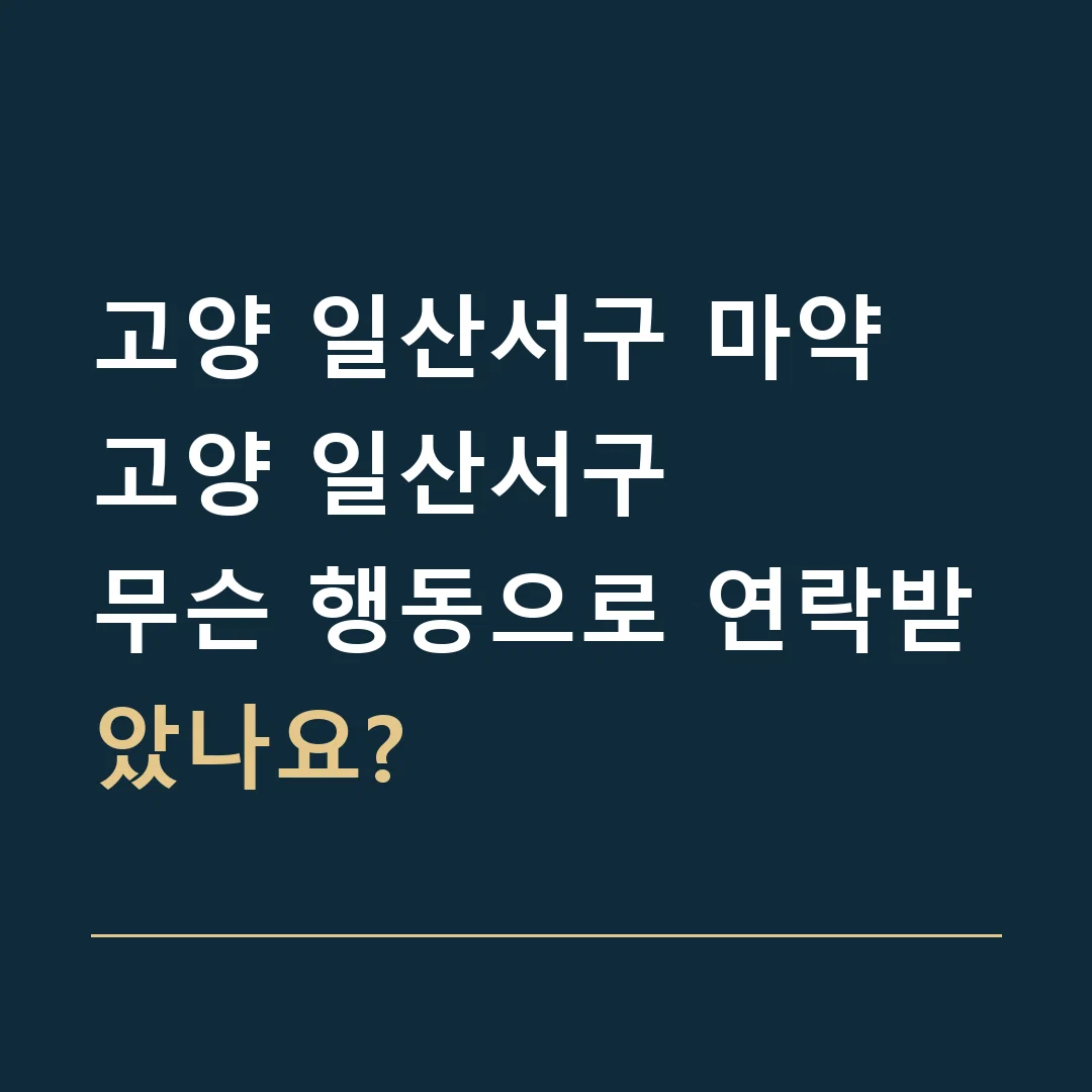 고양 일산서구 마약 · 고양 일산서구
무슨 행동으로 연락받았나요?