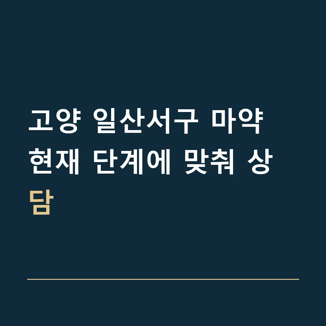 고양 일산서구 마약 · 현재 단계에 맞춰 상담