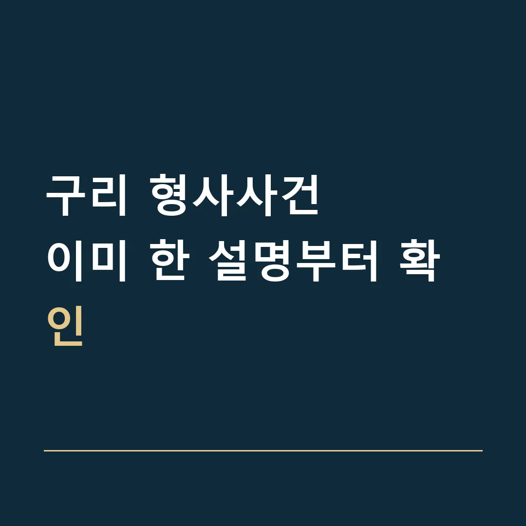구리 형사사건 · 이미 한 설명부터 확인