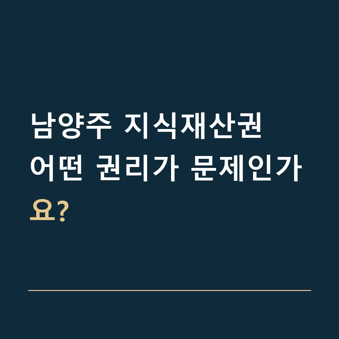 남양주 지식재산권 · 어떤 권리가 문제인가요?
