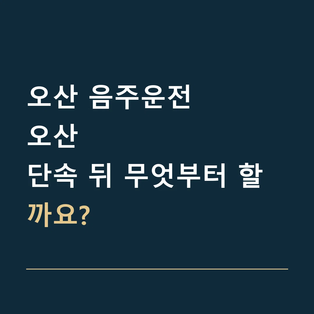 오산 음주운전 · 오산
단속 뒤 무엇부터 할까요?