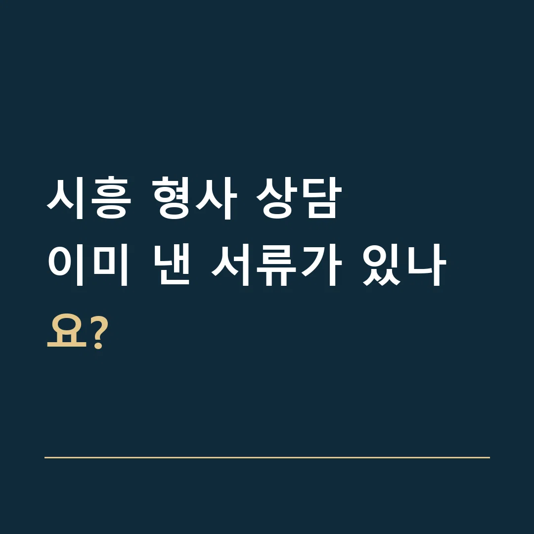 시흥 형사 상담 · 이미 낸 서류가 있나요?