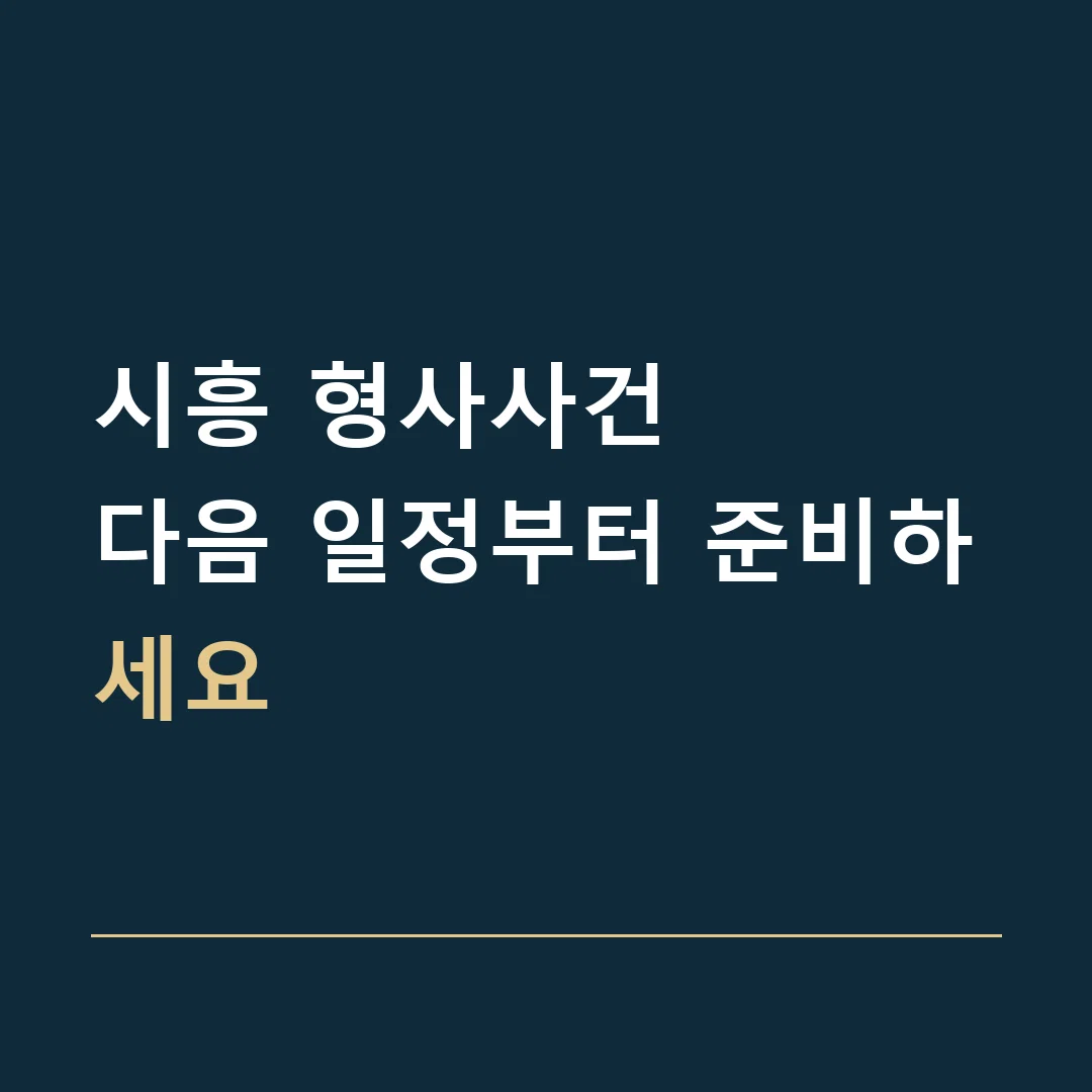 시흥 형사사건 · 다음 일정부터 준비하세요