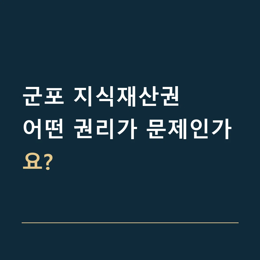 군포 지식재산권 · 어떤 권리가 문제인가요?