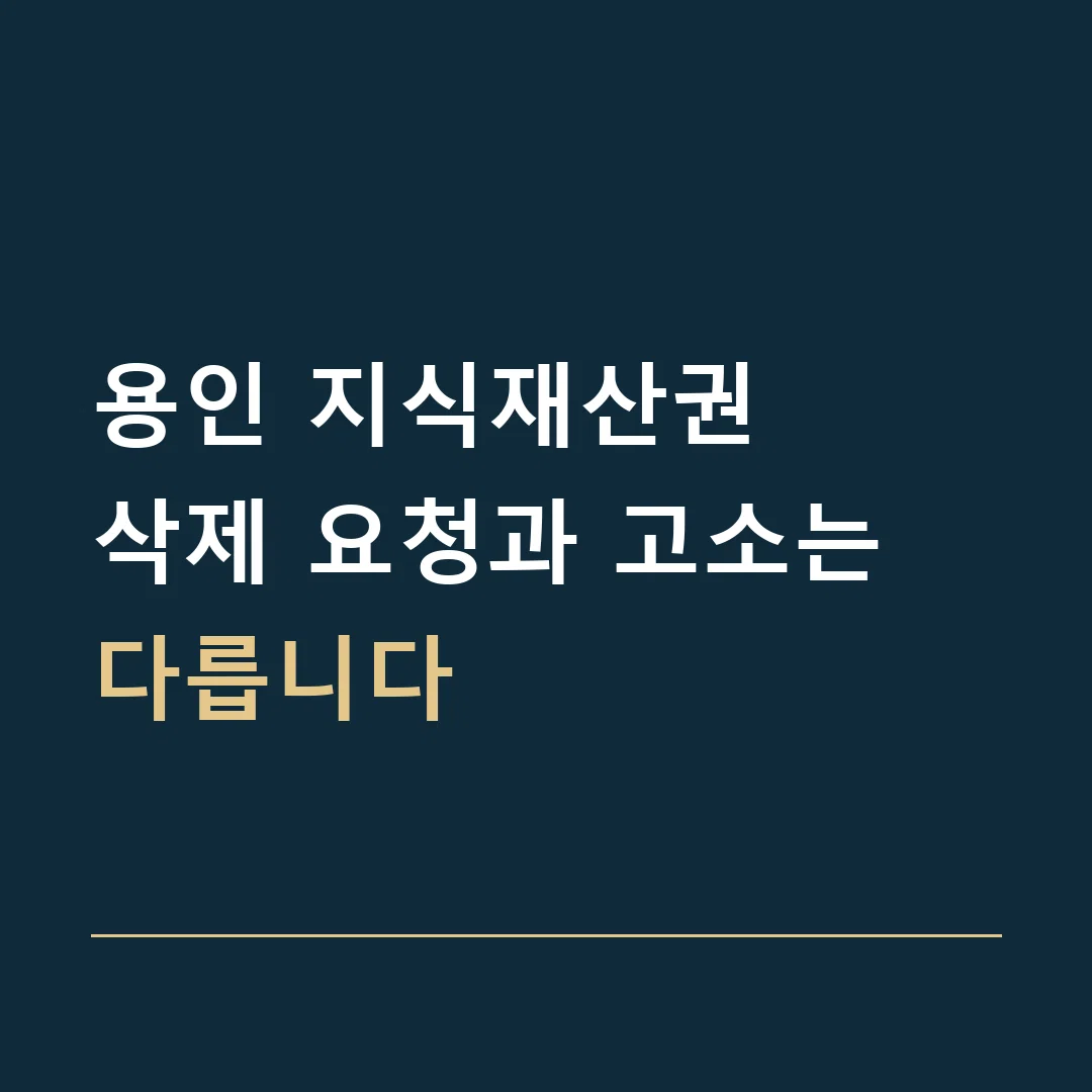 용인 지식재산권 · 삭제 요청과 고소는 다릅니다