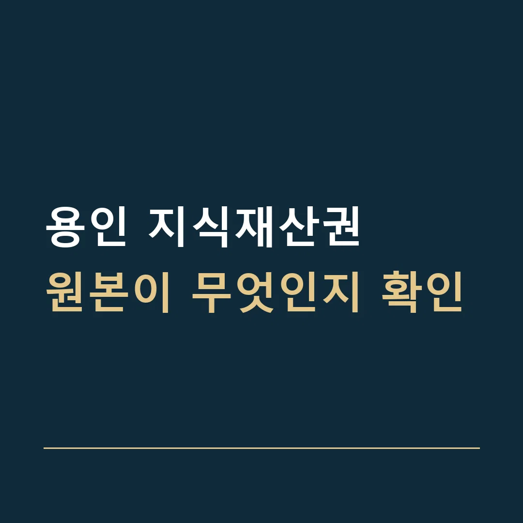 용인 지식재산권 · 원본이 무엇인지 확인