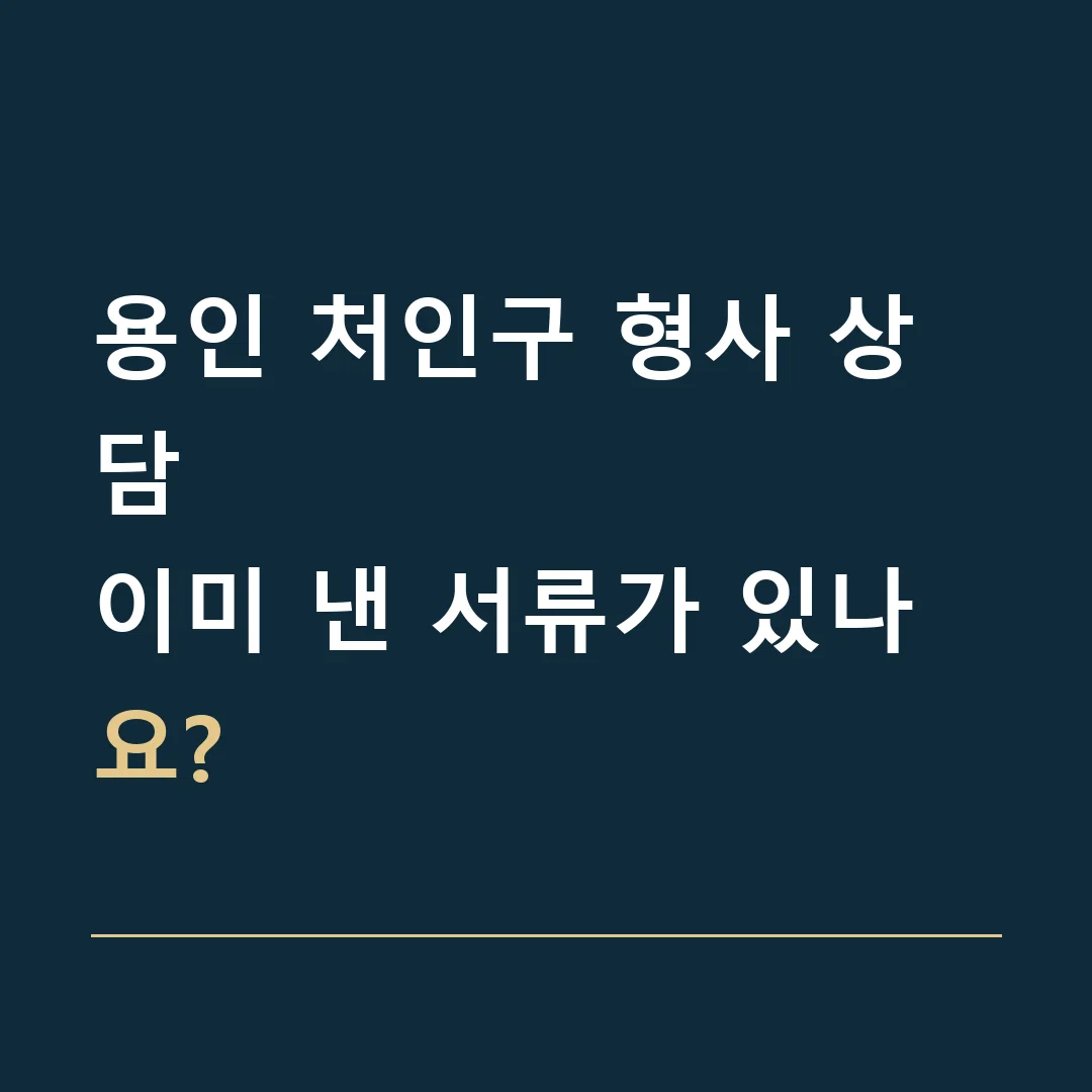 용인 처인구 형사 상담 · 이미 낸 서류가 있나요?