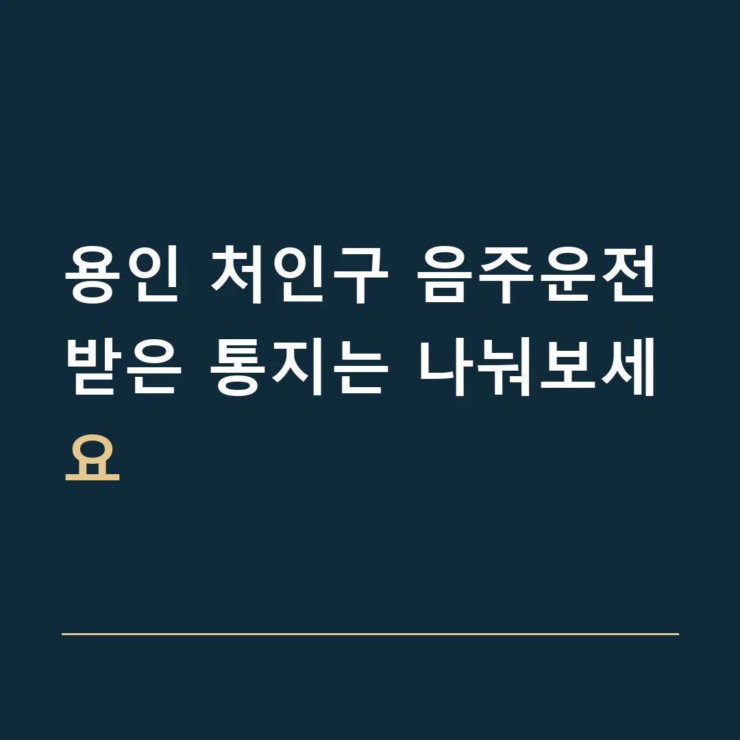 용인 처인구 음주운전 · 받은 통지는 나눠보세요