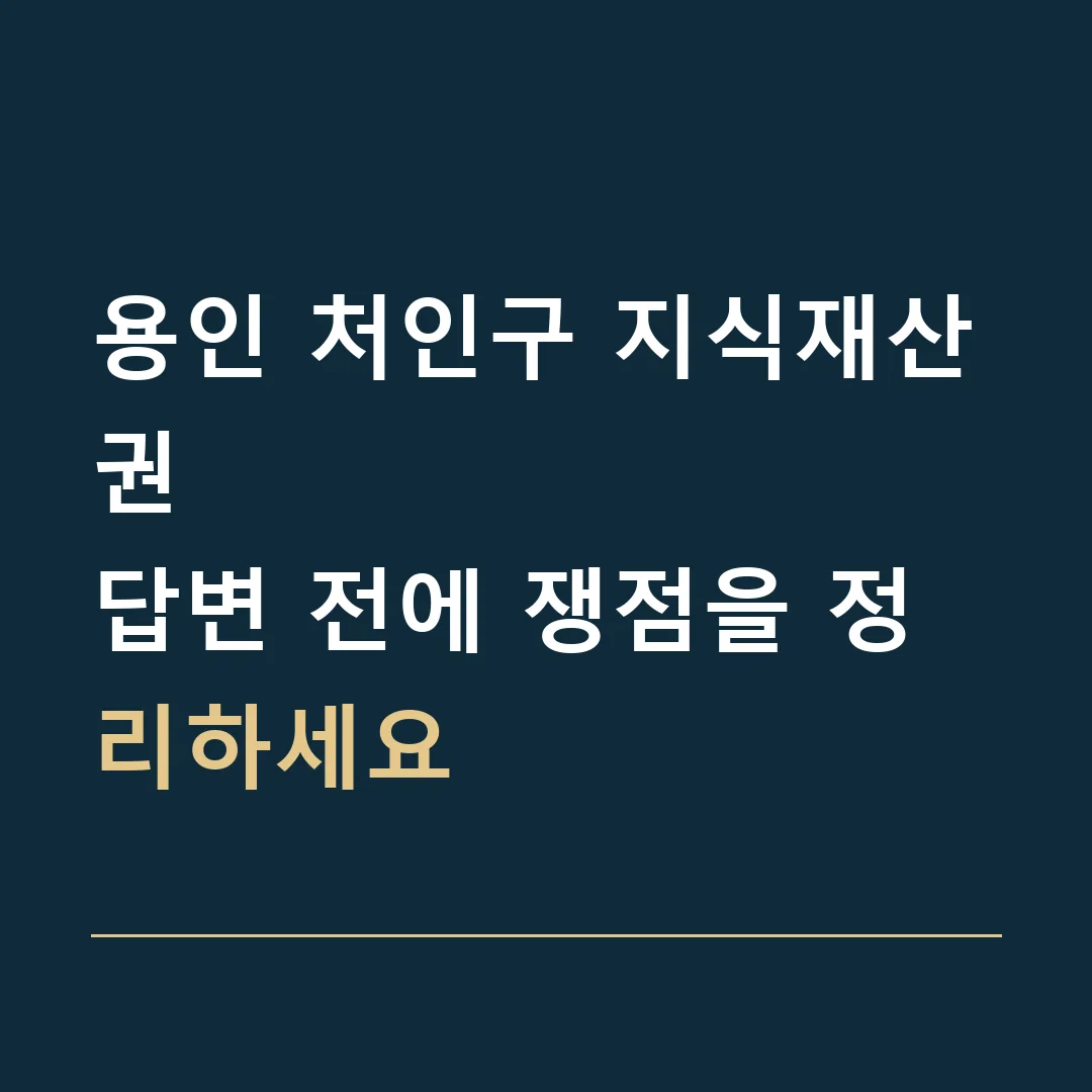 용인 처인구 지식재산권 · 답변 전에 쟁점을 정리하세요