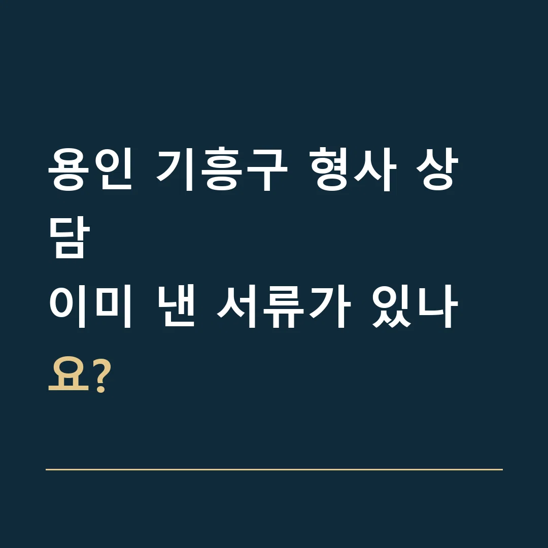 용인 기흥구 형사 상담 · 이미 낸 서류가 있나요?