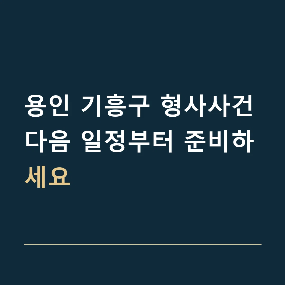 용인 기흥구 형사사건 · 다음 일정부터 준비하세요