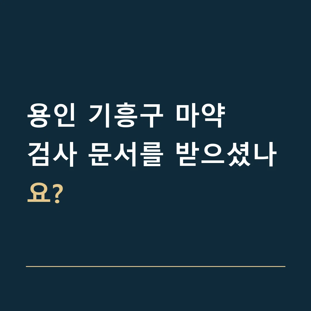 용인 기흥구 마약 · 검사 문서를 받으셨나요?