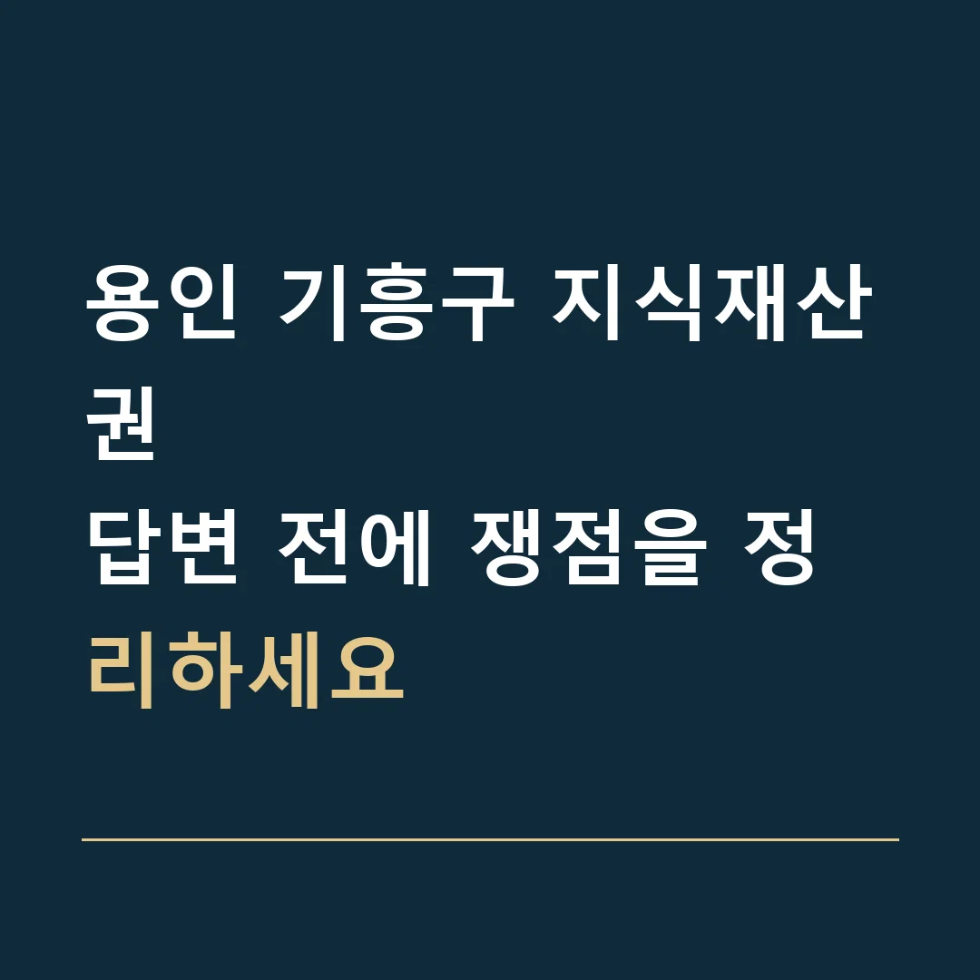 용인 기흥구 지식재산권 · 답변 전에 쟁점을 정리하세요