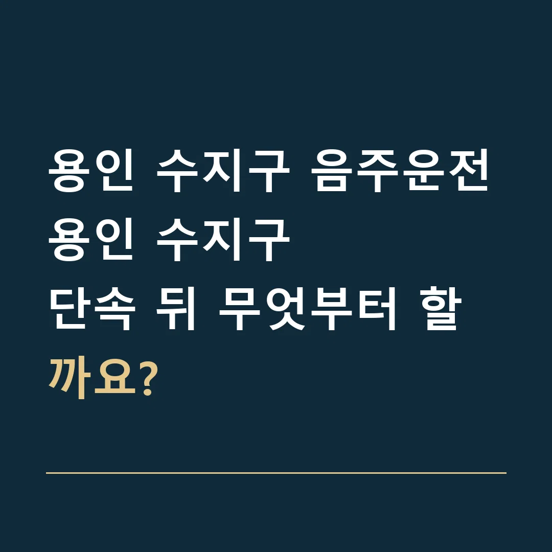 용인 수지구 음주운전 · 용인 수지구
단속 뒤 무엇부터 할까요?