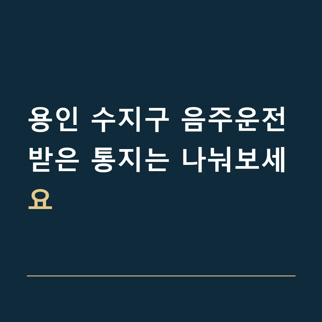 용인 수지구 음주운전 · 받은 통지는 나눠보세요