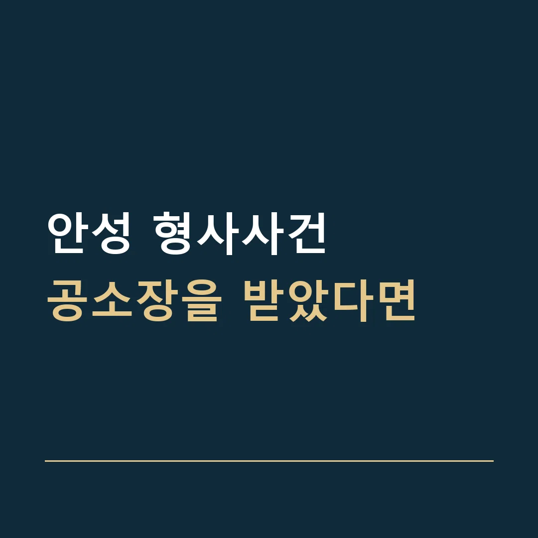 안성 형사사건 · 공소장을 받았다면