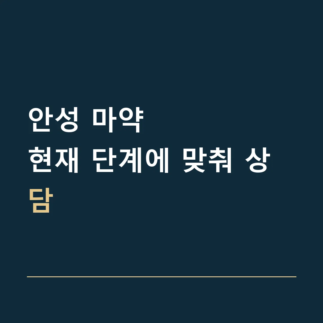 안성 마약 · 현재 단계에 맞춰 상담