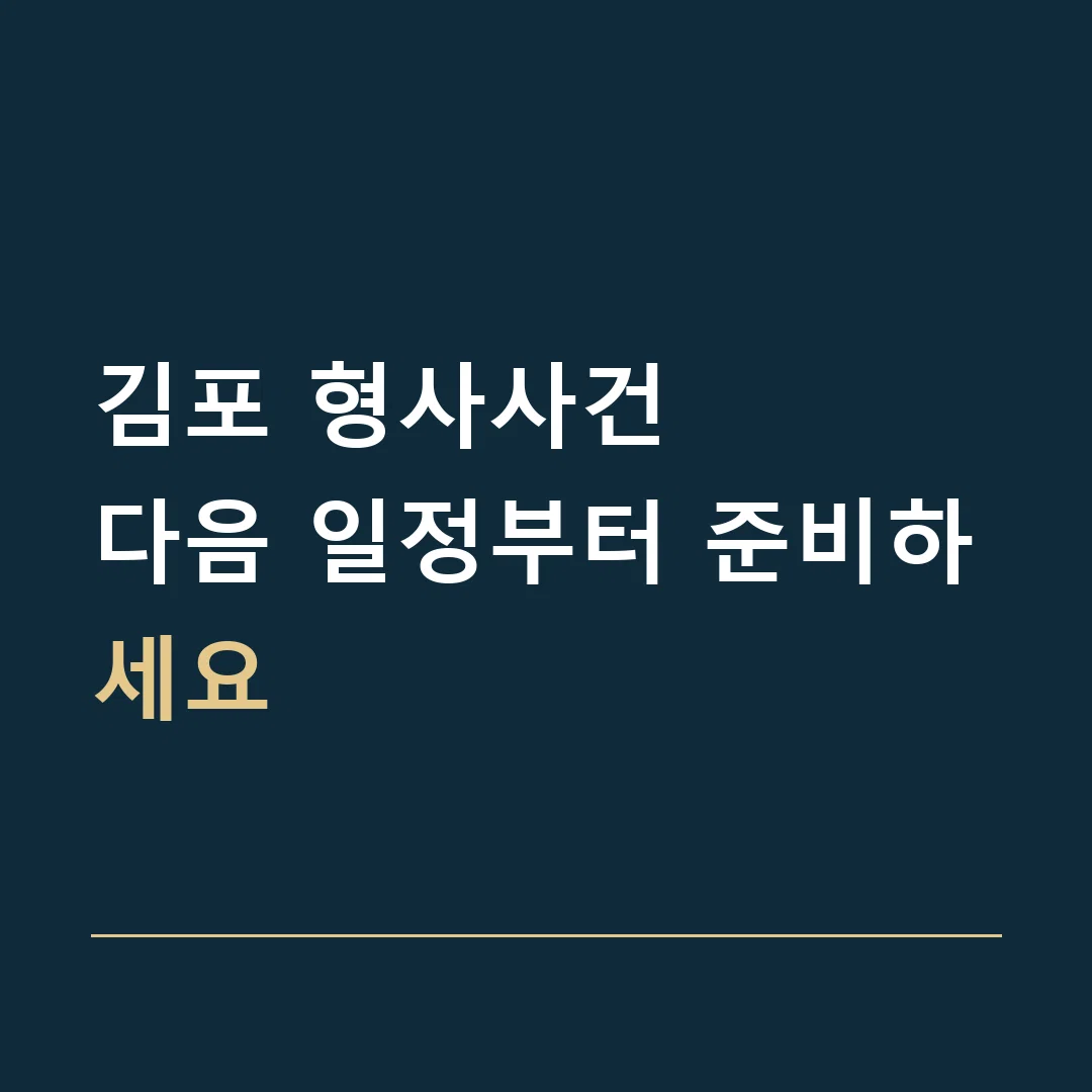 김포 형사사건 · 다음 일정부터 준비하세요