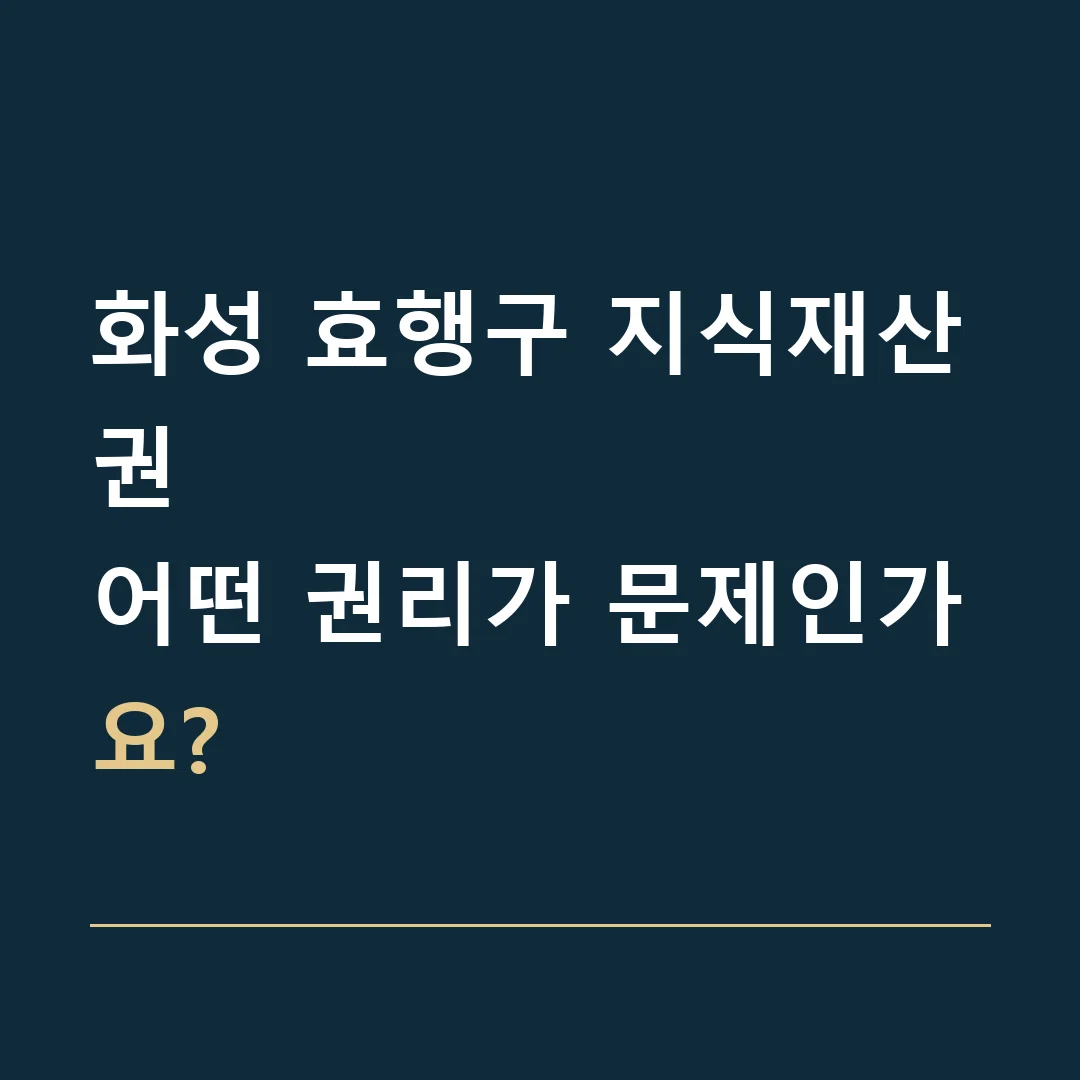 화성 효행구 지식재산권 · 어떤 권리가 문제인가요?