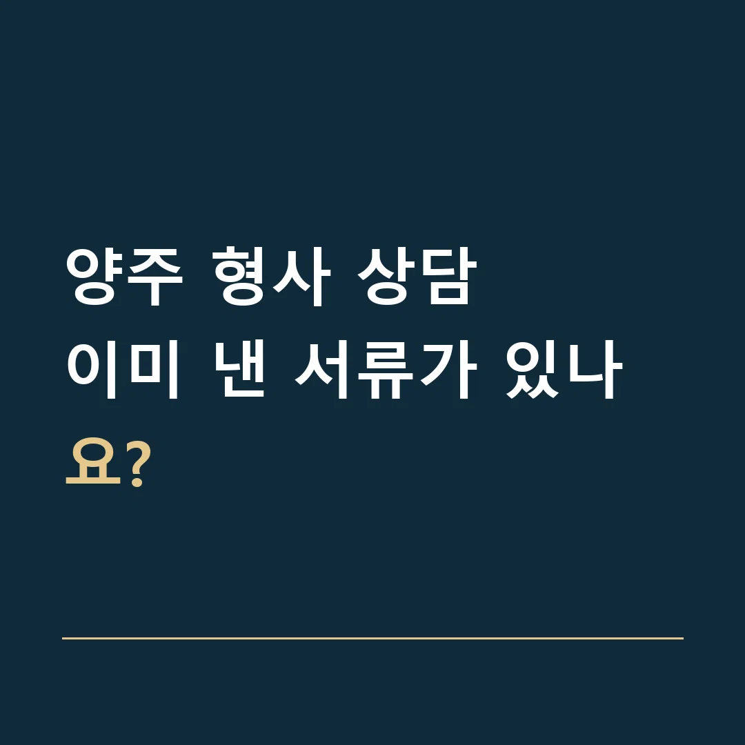 양주 형사 상담 · 이미 낸 서류가 있나요?