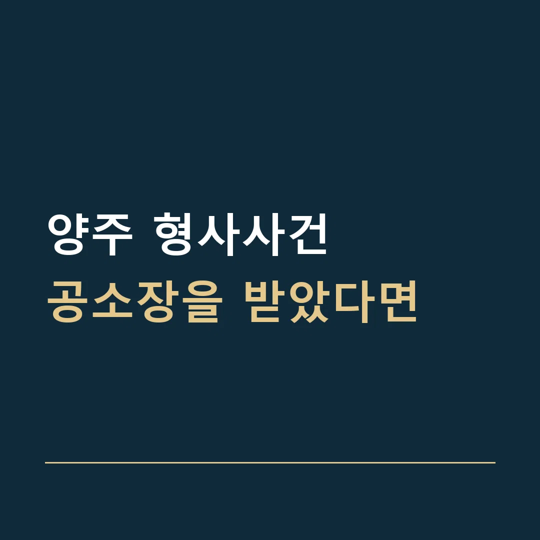 양주 형사사건 · 공소장을 받았다면