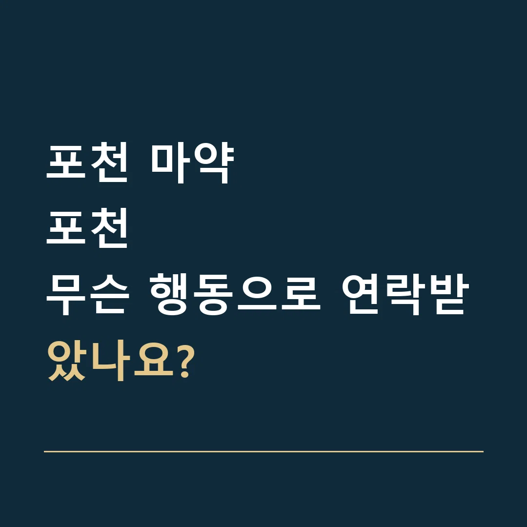 포천 마약 · 포천
무슨 행동으로 연락받았나요?