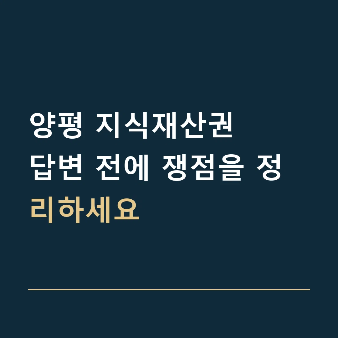 양평 지식재산권 · 답변 전에 쟁점을 정리하세요