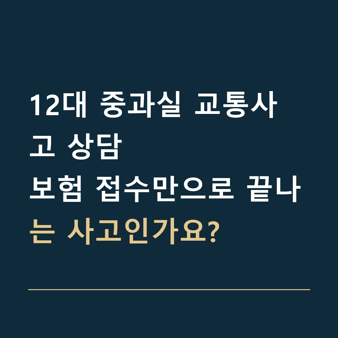 12대 중과실 교통사고 상담 · 보험 접수만으로 끝나는 사고인가요?