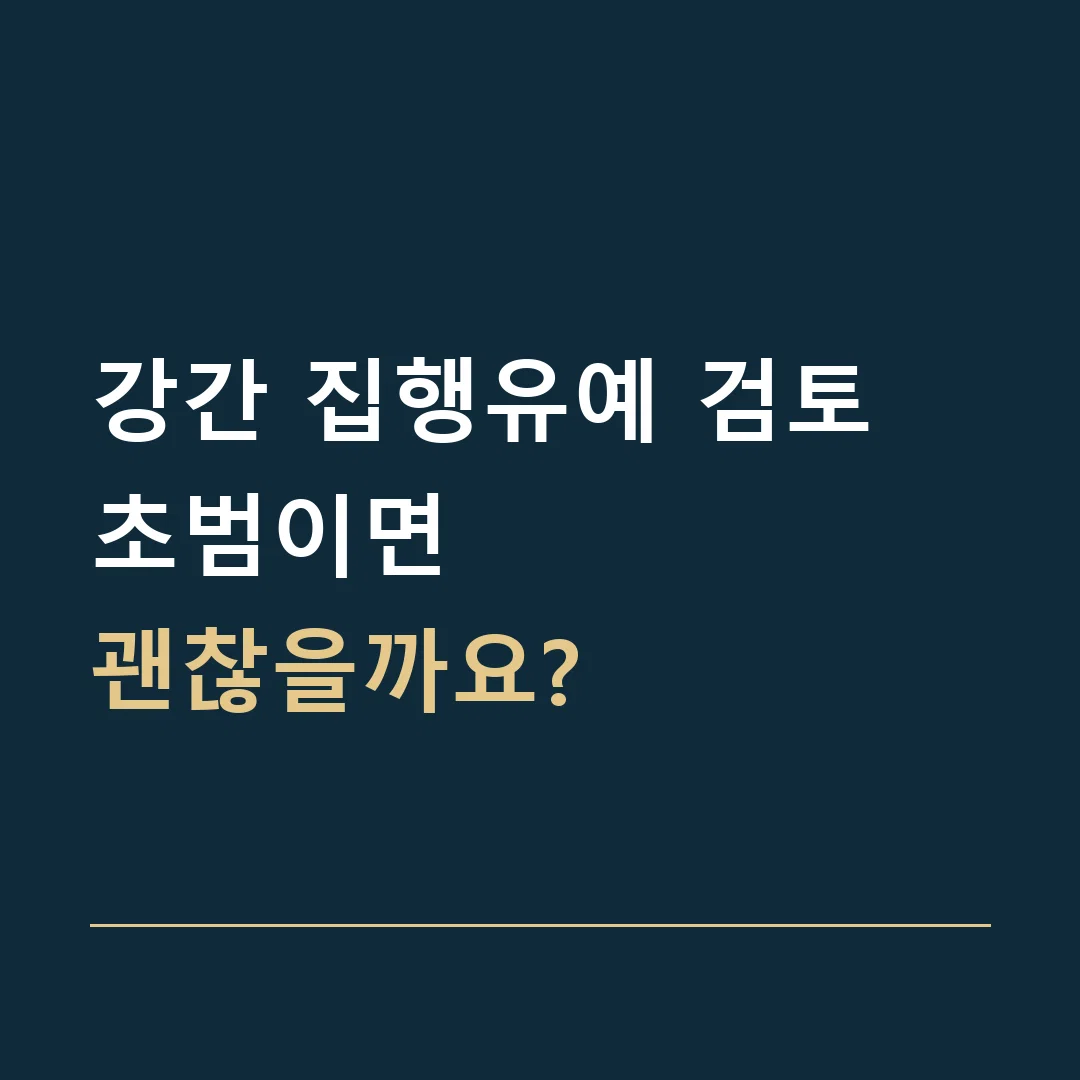 강간 집행유예 검토 · 초범이면
괜찮을까요?