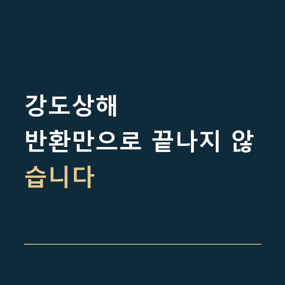 강도상해 · 반환만으로 끝나지 않습니다