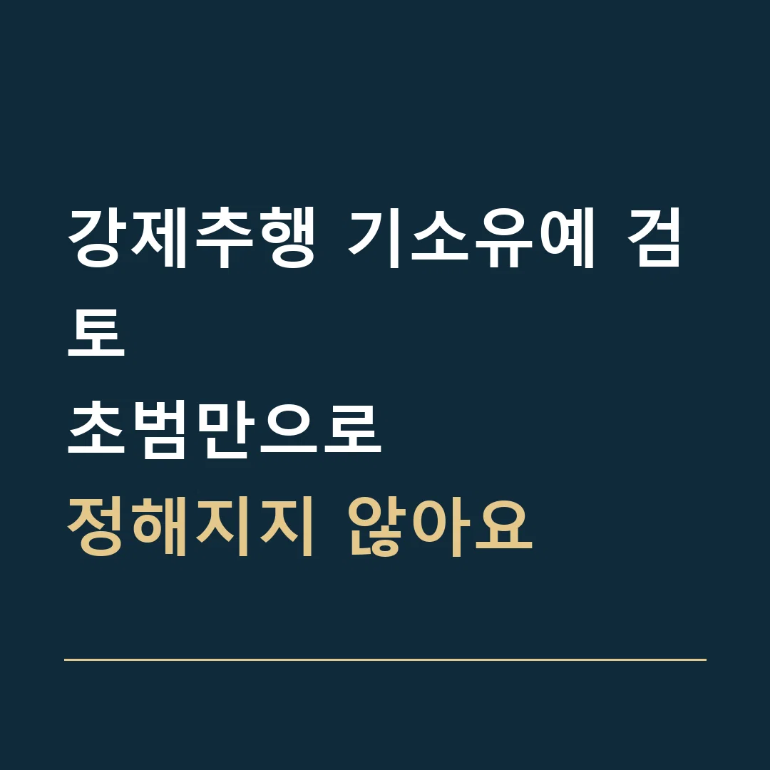 강제추행 기소유예 검토 · 초범만으로
정해지지 않아요