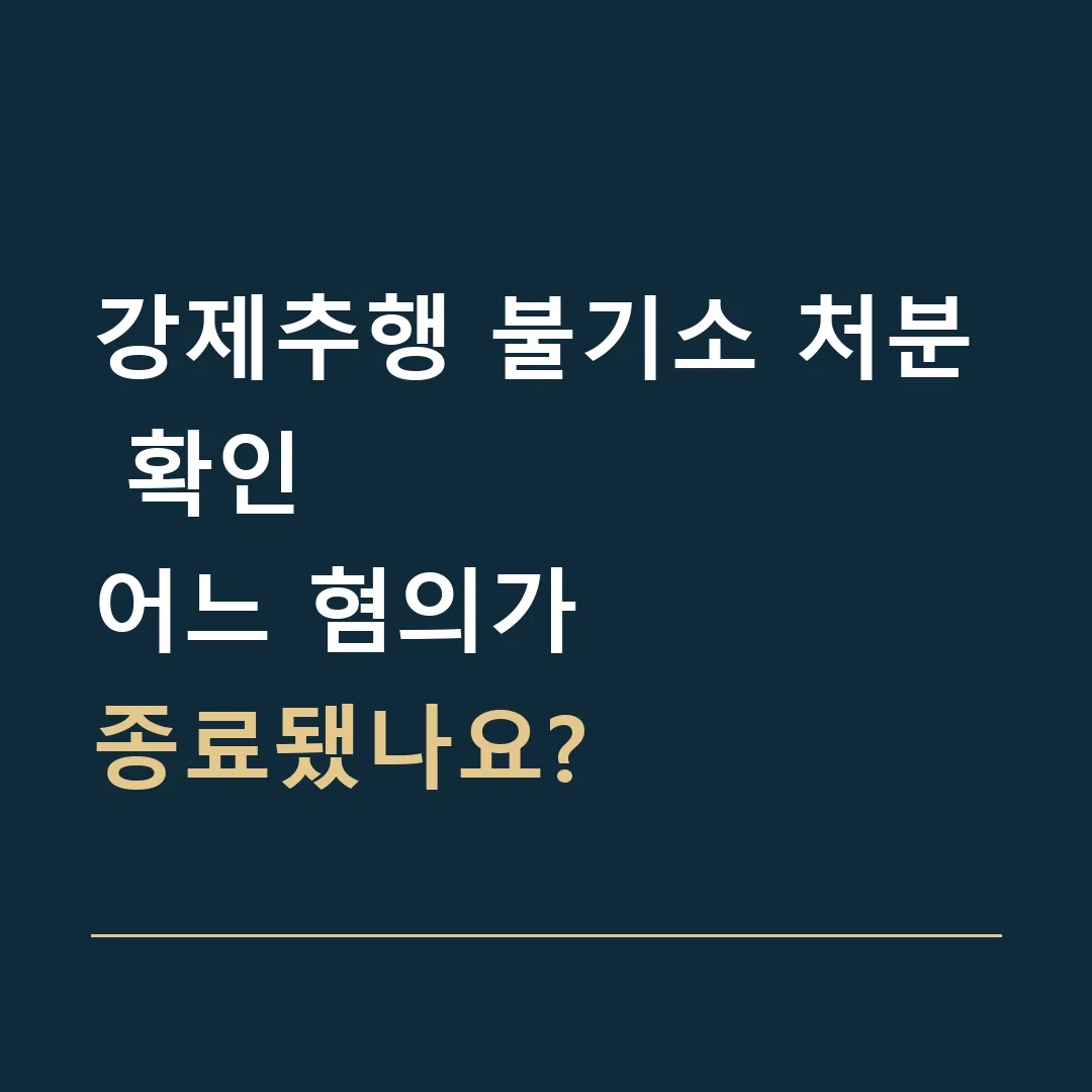 강제추행 불기소 처분 확인 · 어느 혐의가
종료됐나요?