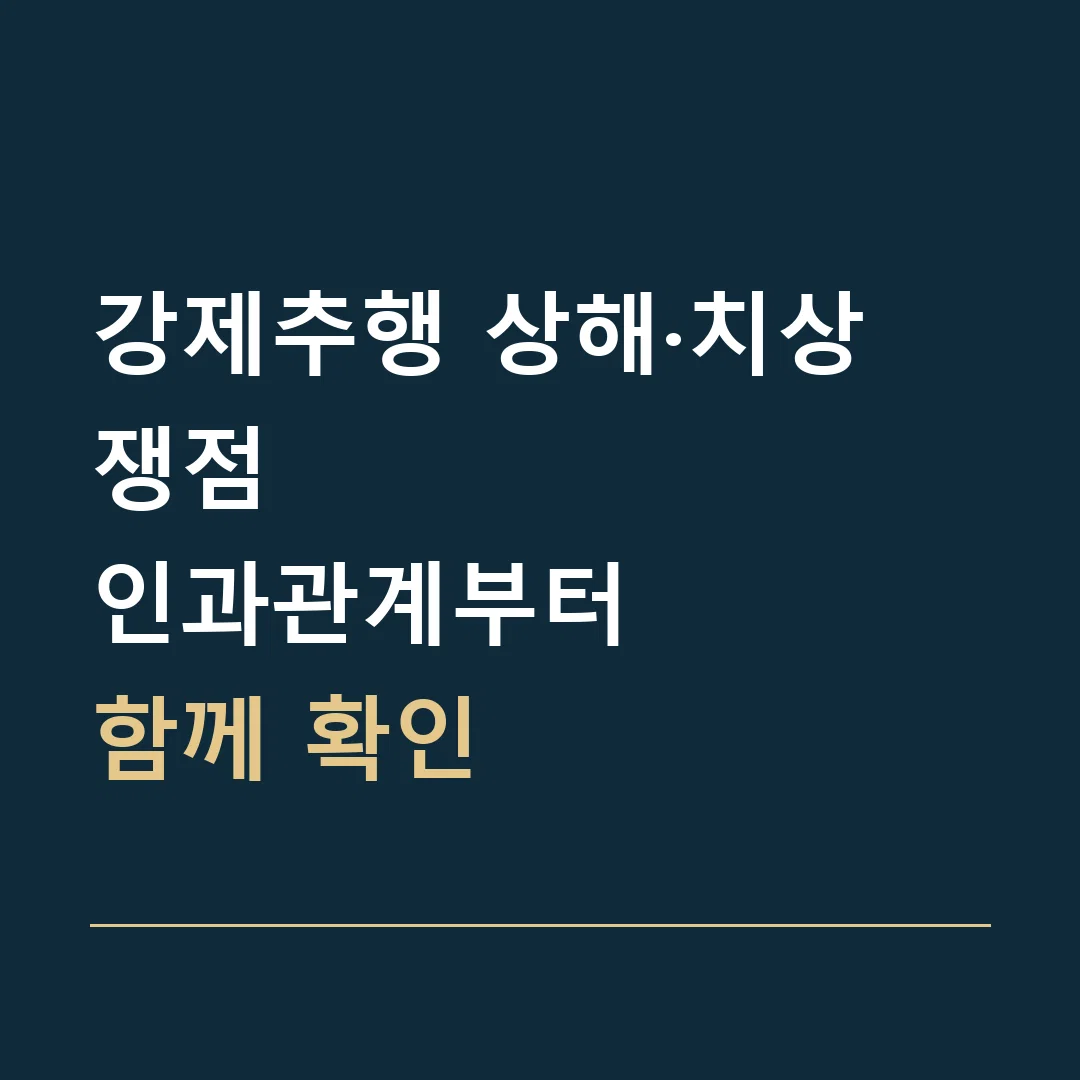 강제추행 상해·치상 쟁점 · 인과관계부터
함께 확인