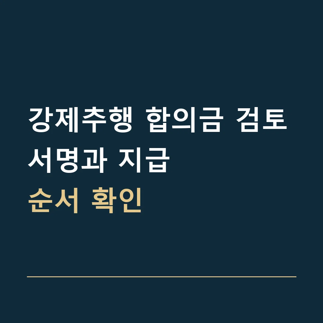 강제추행 합의금 검토 · 서명과 지급
순서 확인