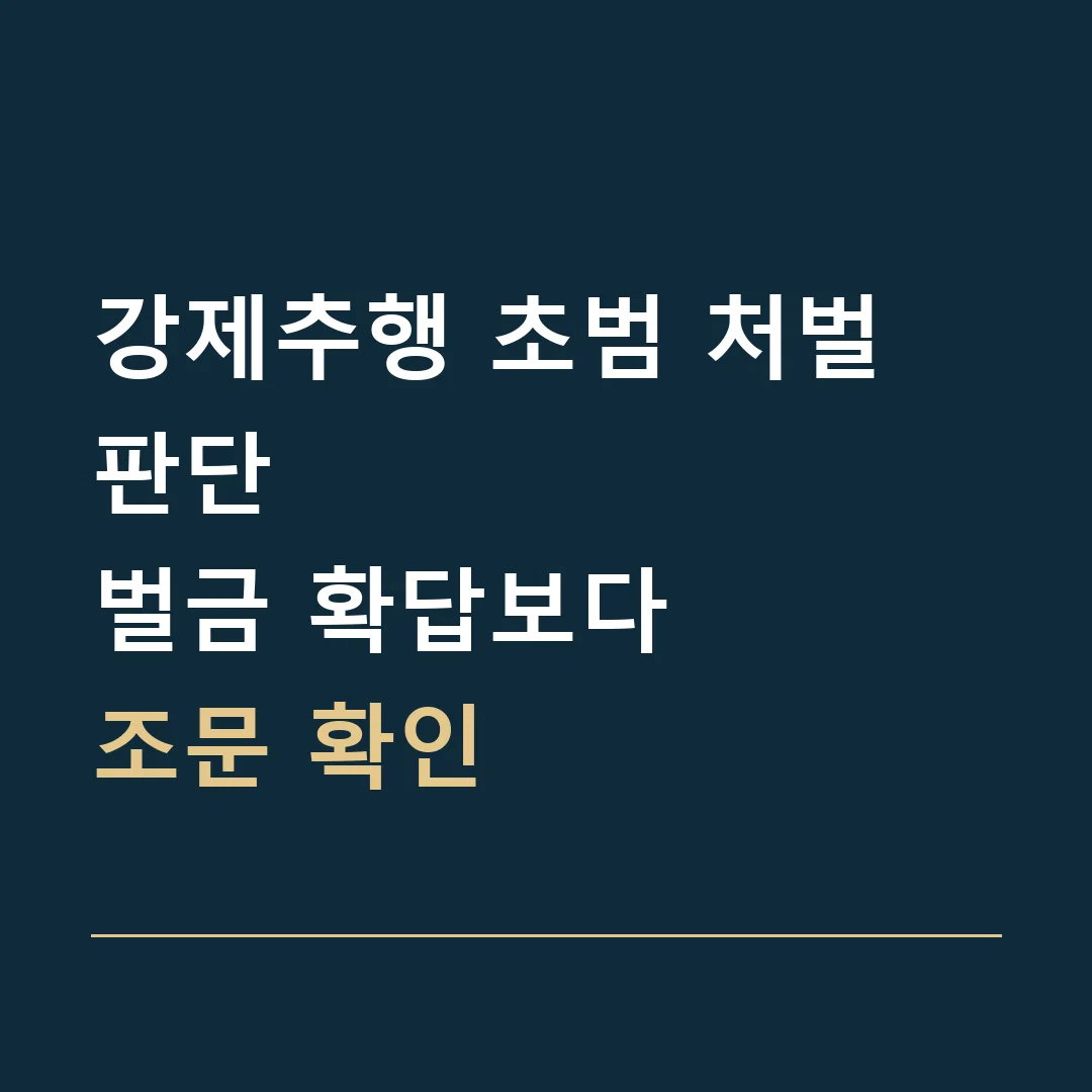 강제추행 초범 처벌 판단 · 벌금 확답보다
조문 확인