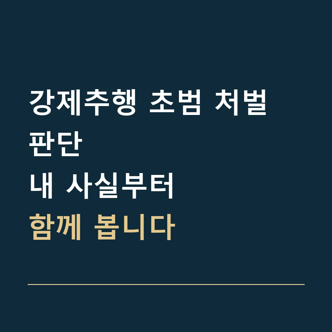 강제추행 초범 처벌 판단 · 내 사실부터
함께 봅니다