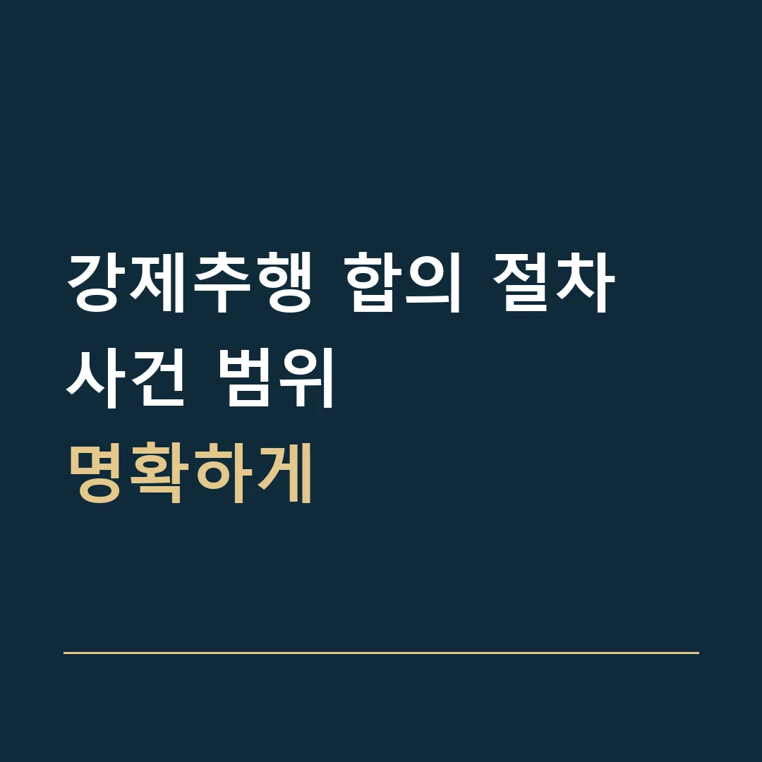 강제추행 합의 절차 · 사건 범위
명확하게