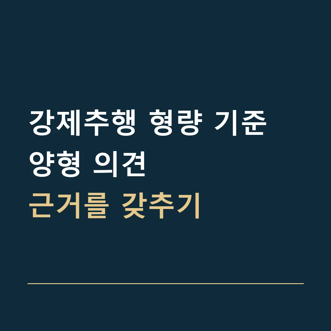 강제추행 형량 기준 · 양형 의견
근거를 갖추기