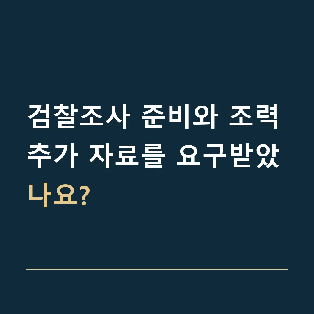 검찰조사 준비와 조력 · 추가 자료를 요구받았나요?