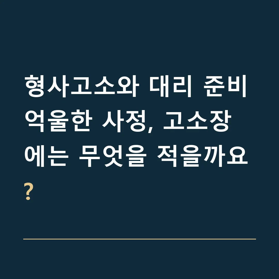 형사고소와 대리 준비 · 억울한 사정, 고소장에는 무엇을 적을까요?