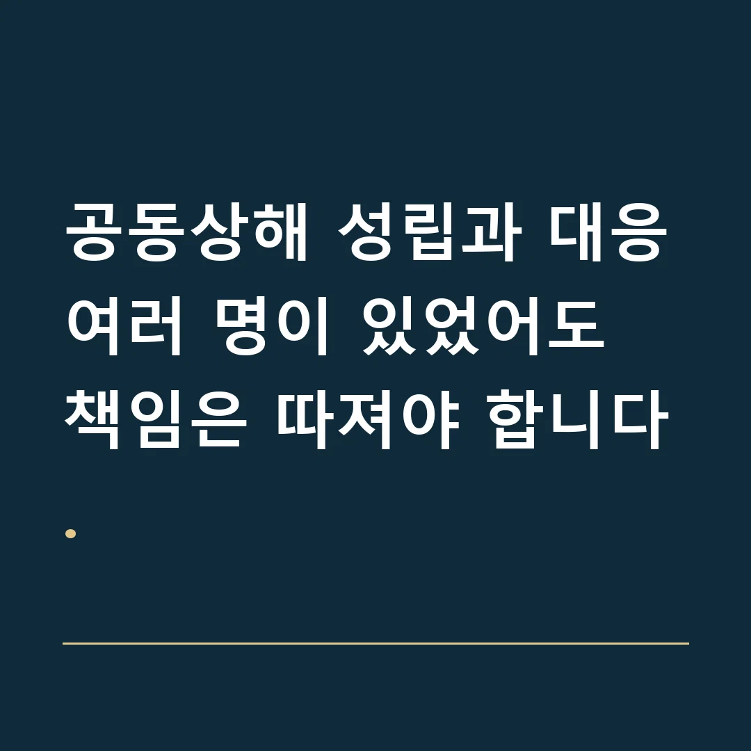 공동상해 성립과 대응 · 여러 명이 있었어도 책임은 따져야 합니다.
