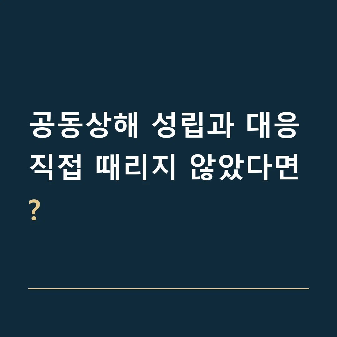 공동상해 성립과 대응 · 직접 때리지 않았다면?